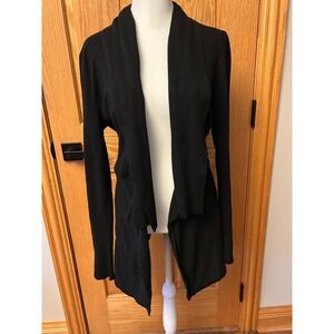 White House Black Market Ribbed Open Front Waterfall Cardigan Sweater Womens M